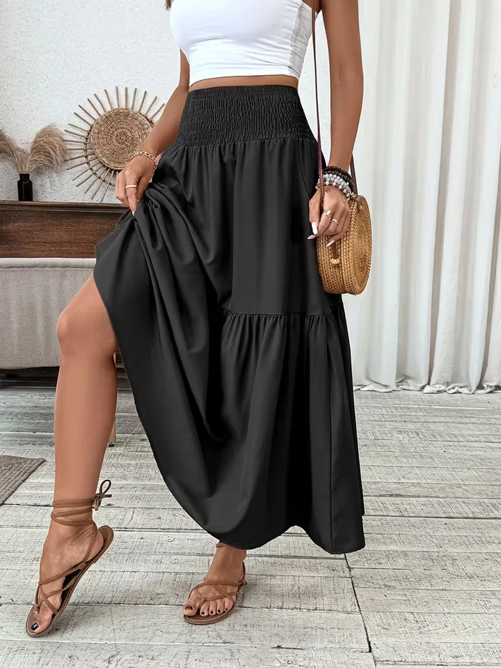 Selene | Smocked Waist Maxi Skirt
