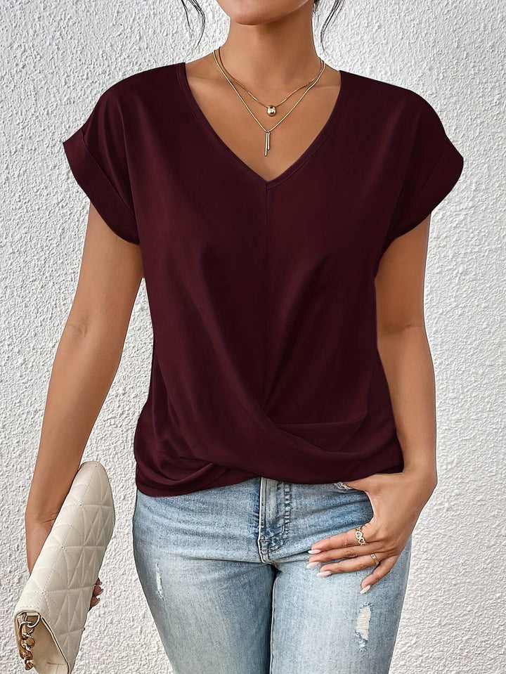 Ella | Twist Front V-Neck Tee