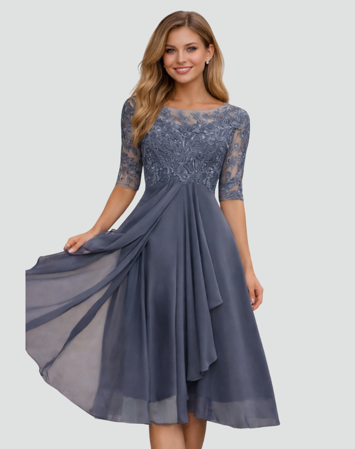 Natalie | Women's Lace Midi Cocktail Dress