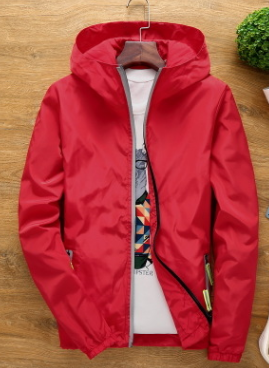 Men's hooded bomber windbreaker jacket in casual style