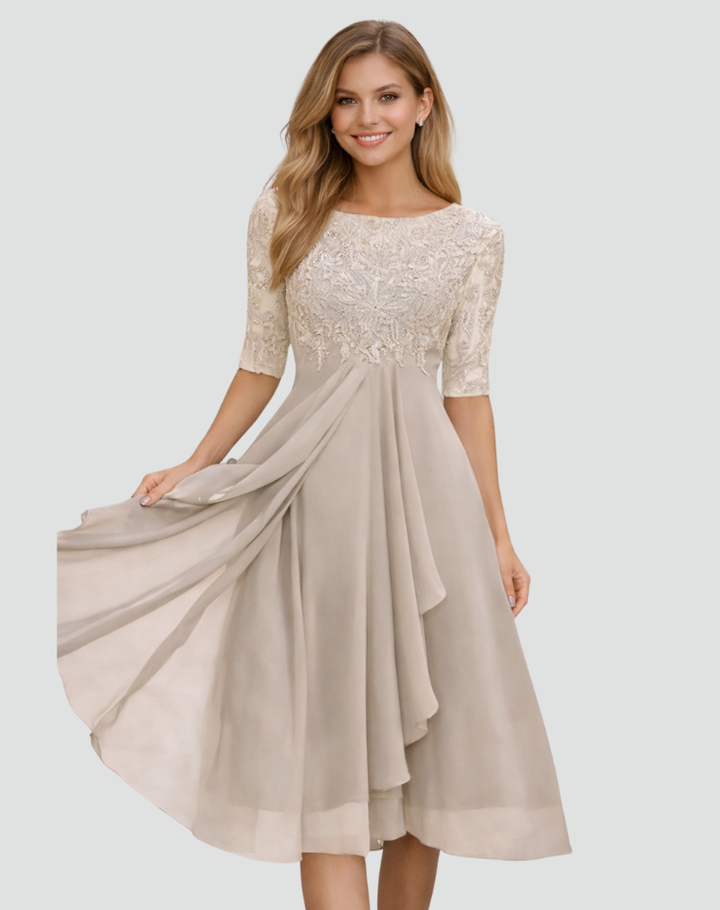 Natalie | Women's Lace Midi Cocktail Dress