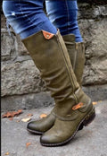 Celeste | Women's Knee-High Boots with Side Zipper, High Heel, Round Toe