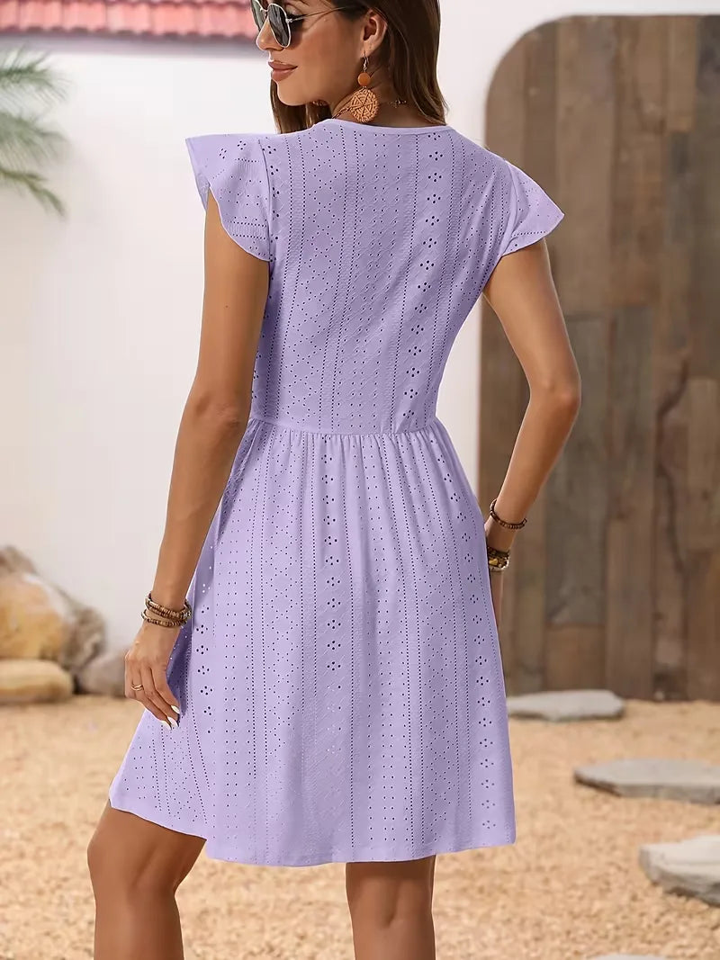Rosalie | Lace Trim A-Line Dress