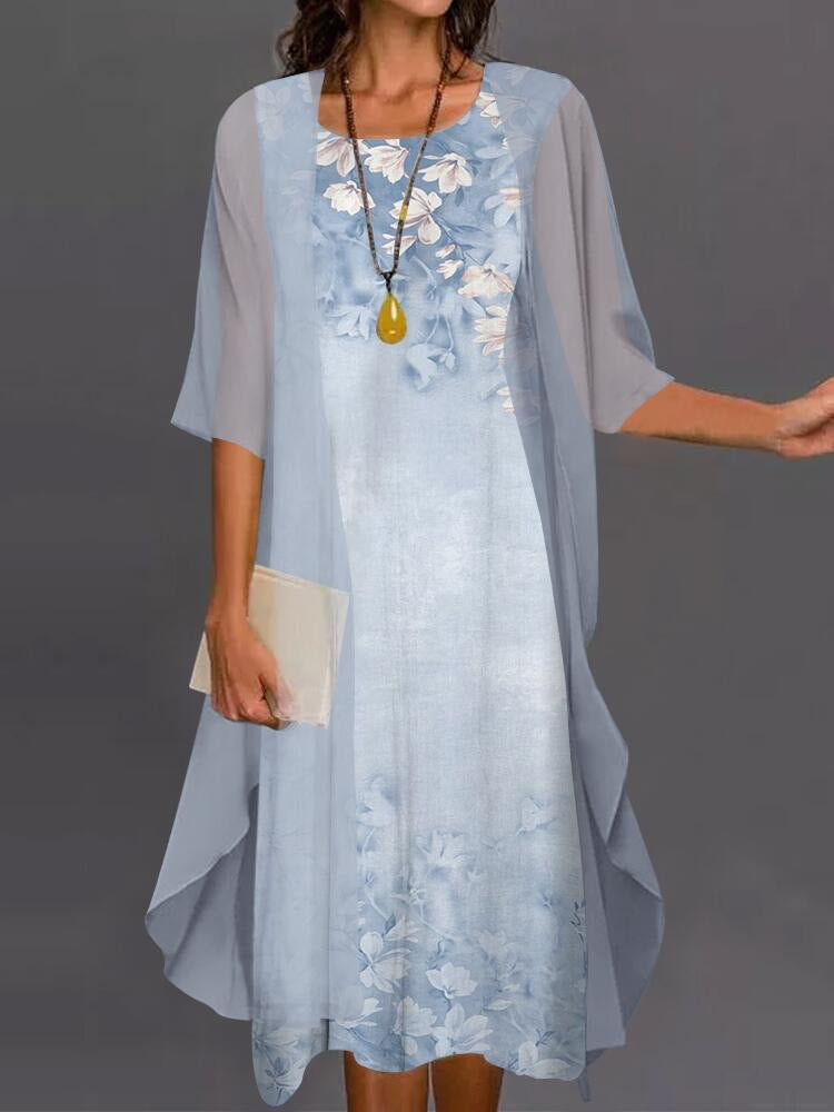 Aveline | Women's Midi Dress and Kimono Set