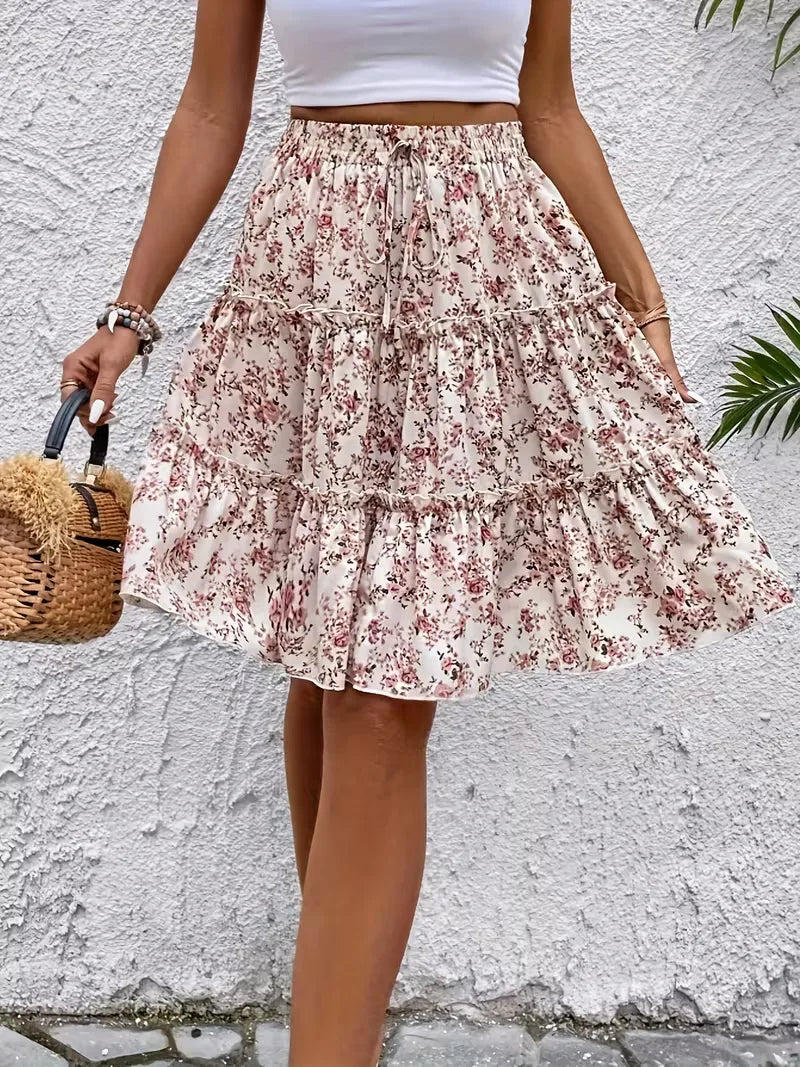 Meadow | Floral Tiered Mini Skirt