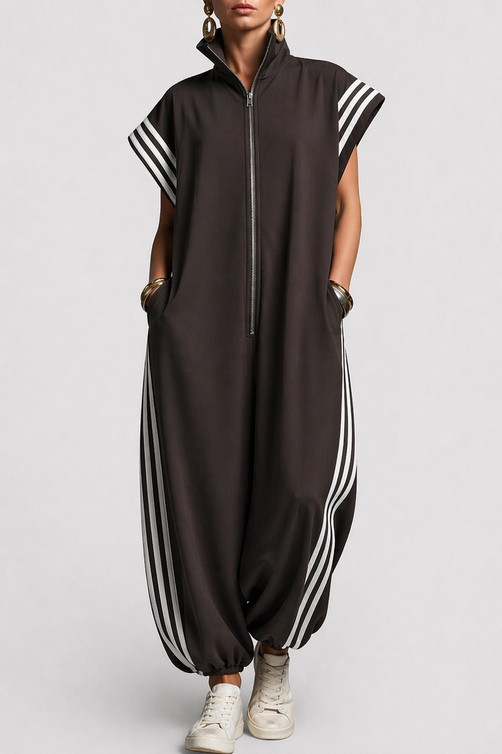 Josie | Sleeveless zip neck jumpsuit