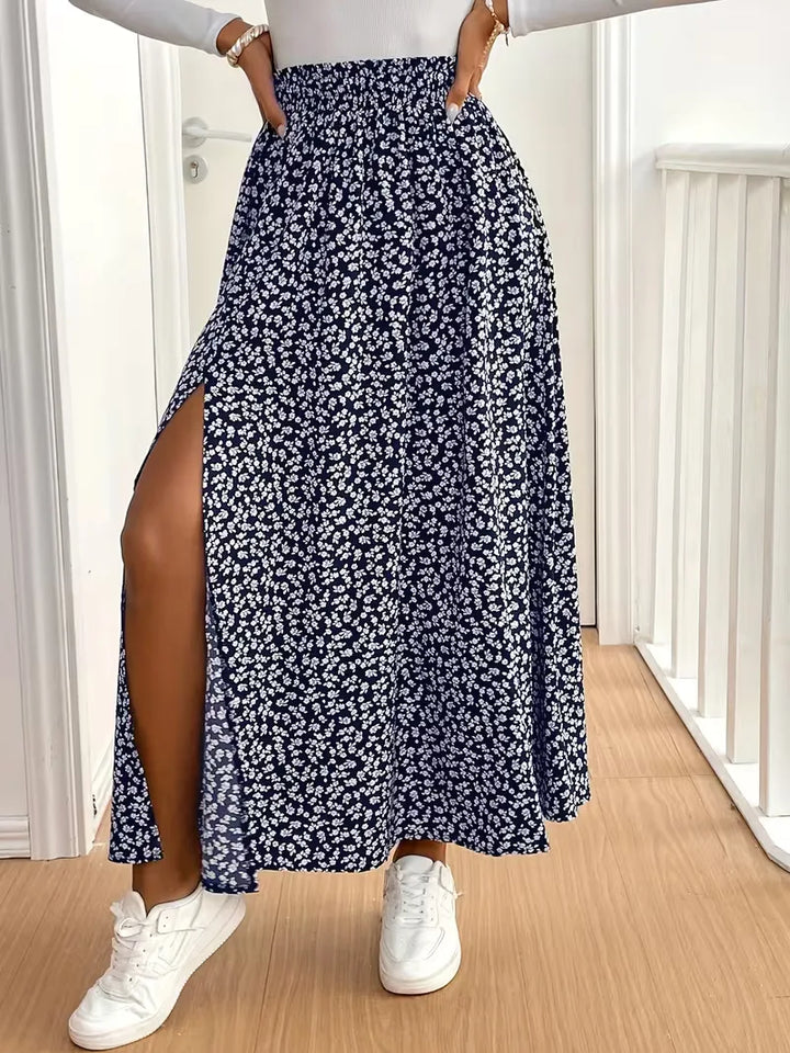 Briar | Floral Side Slit Maxi Skirt
