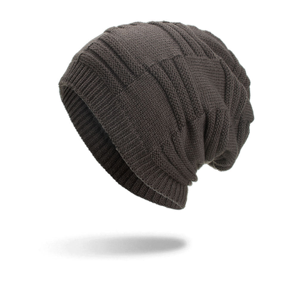 Men's three stripe knit beanie hat