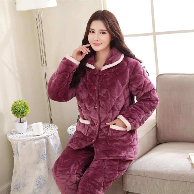 Men's purple pajama set with suit collar