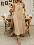 Hadley | Sleeveless Pocket Midi Dress