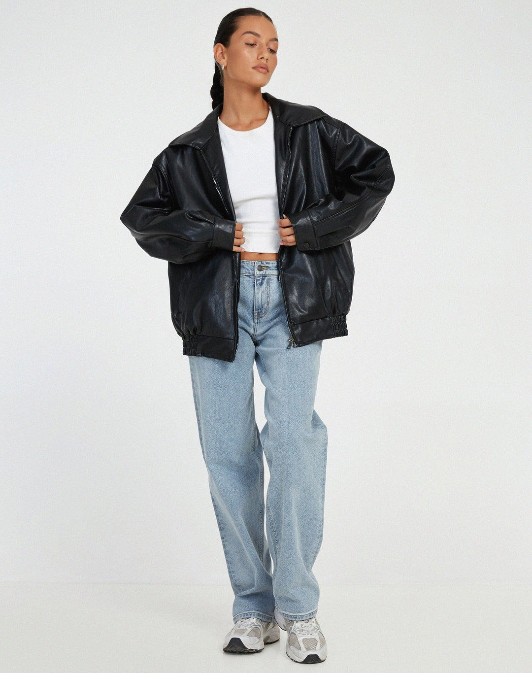 Isabeau | Oversized leather jacket
