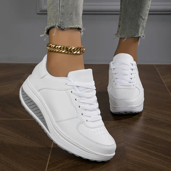 Eden | Wedge Platform Sneakers with Lace-Up Closure