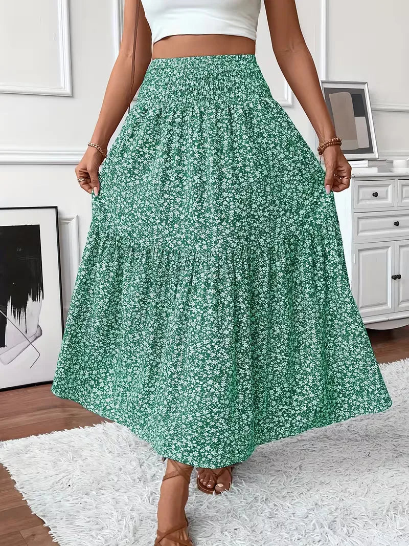 Selene | Smocked Waist Maxi Skirt
