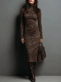 Lydia | Turtleneck Bodycon Midi Dress