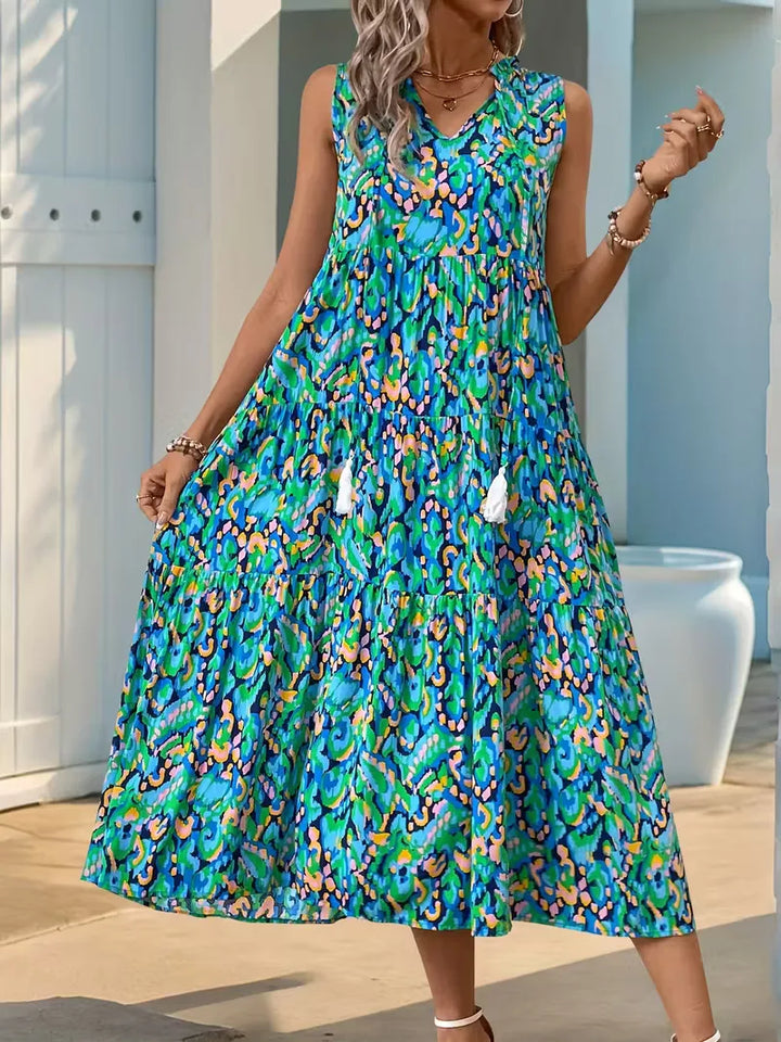 Everly | Printed Tiered Maxi Dress