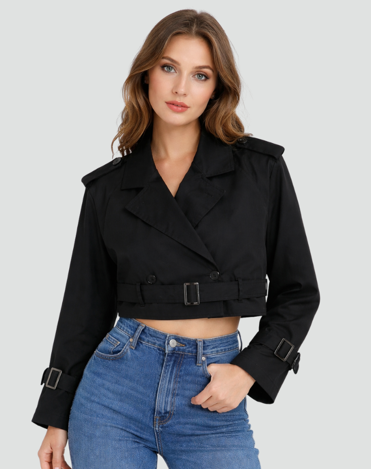 Avery | Women's Cropped Cotton Trench Coat