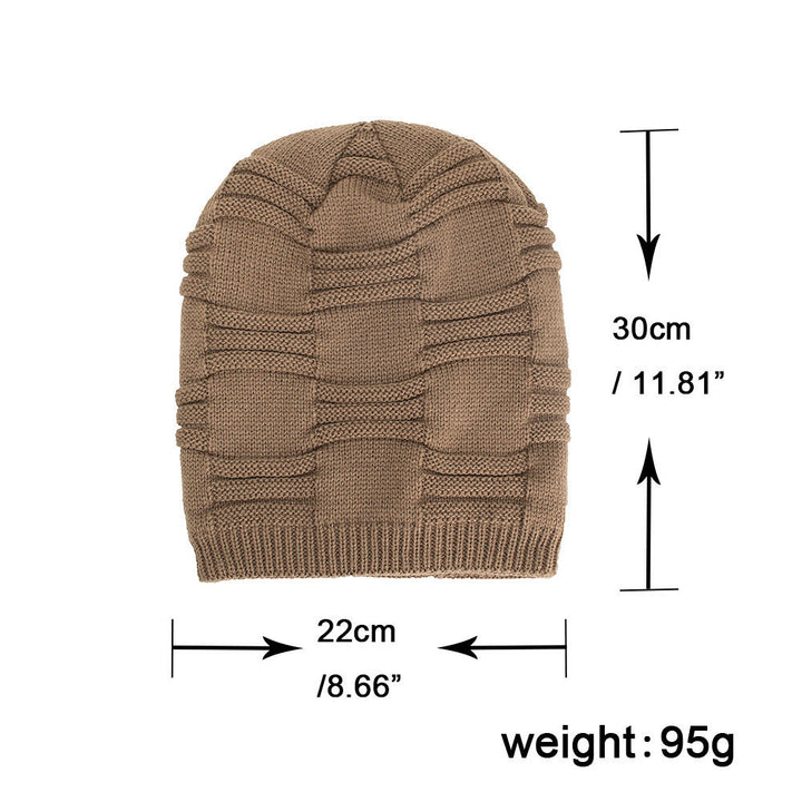 Men's three stripe knit beanie hat