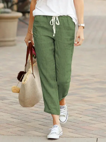 Paige | Drawstring linen pants women