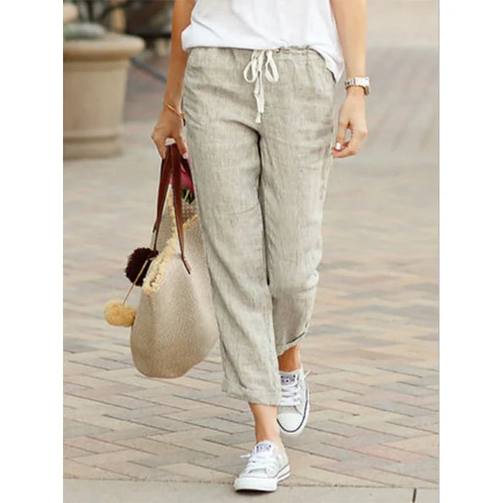Paige | Drawstring linen pants women