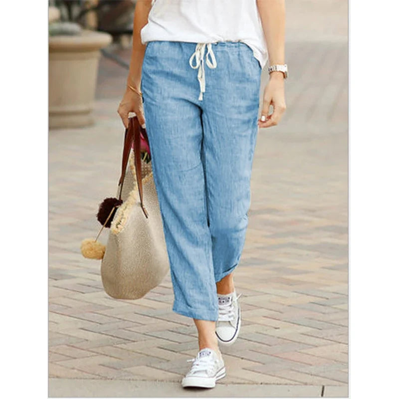Paige | Drawstring linen pants women