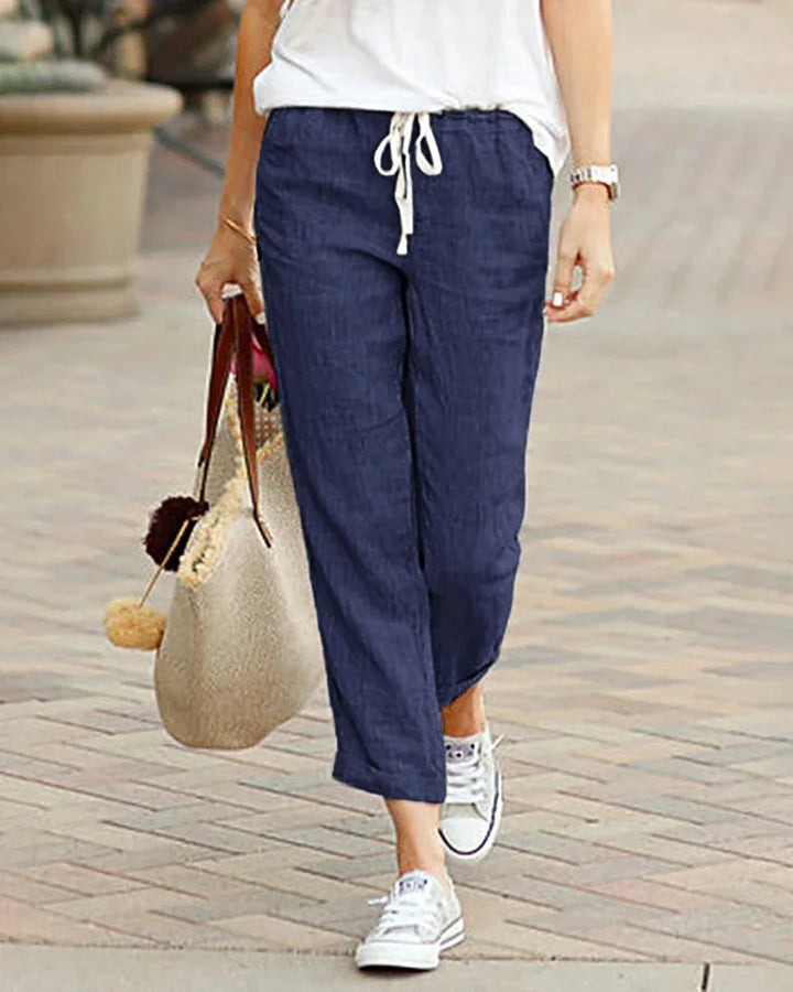 Paige | Drawstring linen pants women