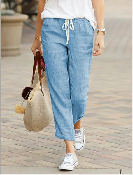 Paige | Drawstring linen pants women