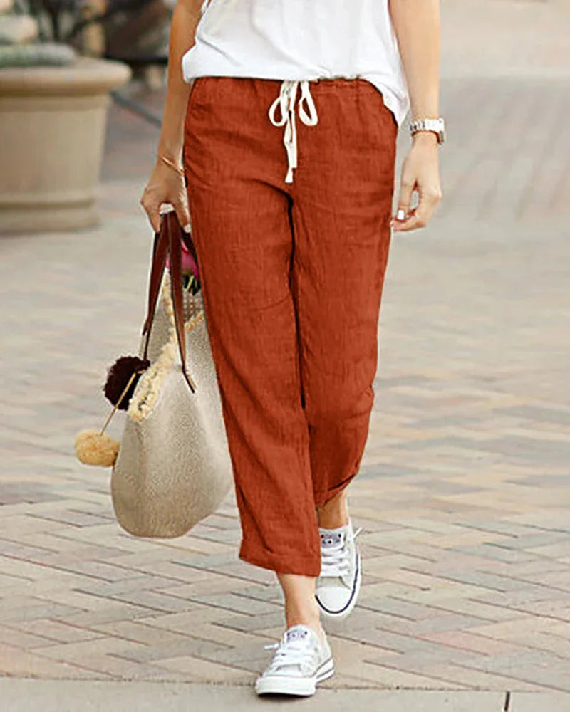 Paige | Drawstring linen pants women