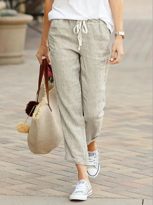 Paige | Drawstring linen pants women