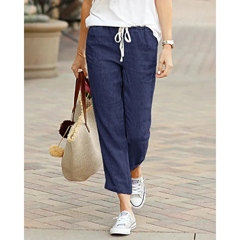 Paige | Drawstring linen pants women