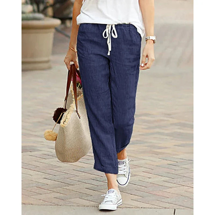 Paige | Drawstring linen pants women