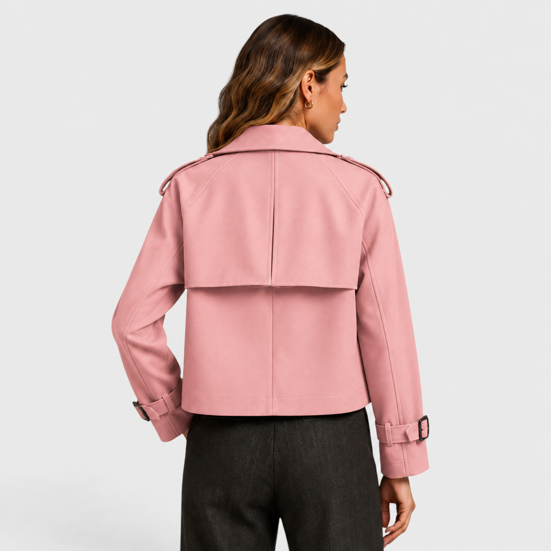 Ivy | Cropped Double-Breasted Trench Jacket