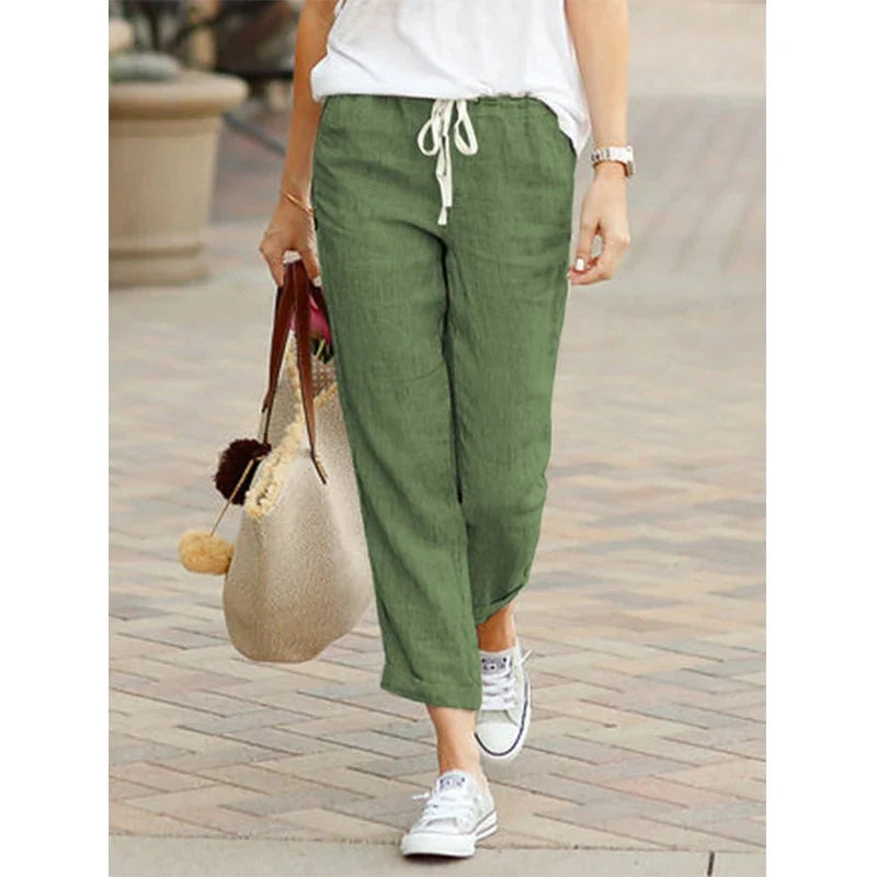 Paige | Drawstring linen pants women
