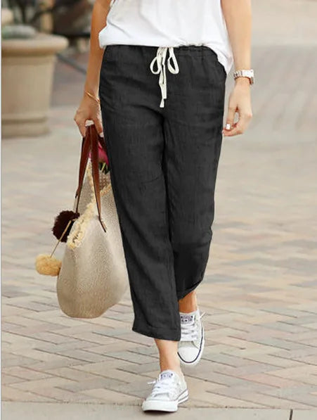Paige | Drawstring linen pants women