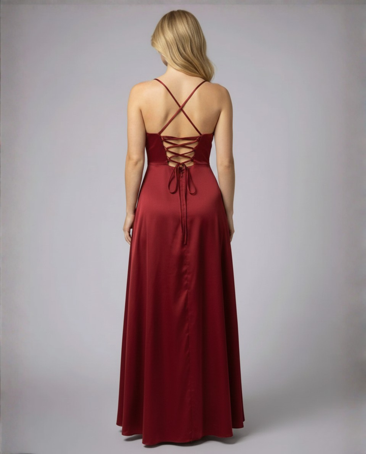Scarlett | Satin Cowl Neck Maxi Dress