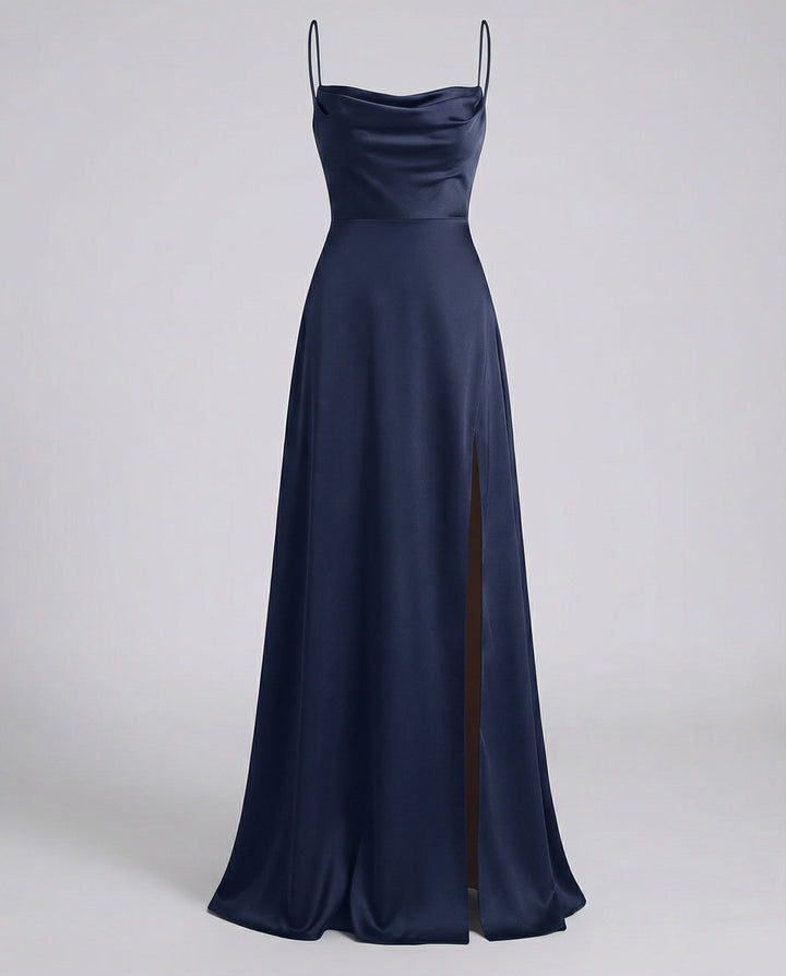 Scarlett | Satin Cowl Neck Maxi Dress