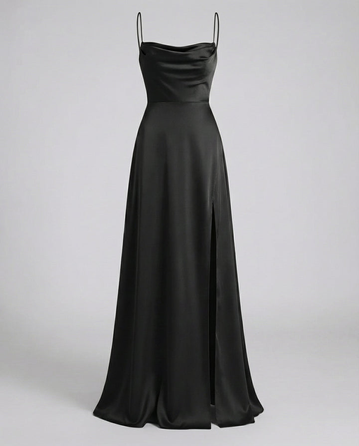 Scarlett | Satin Cowl Neck Maxi Dress