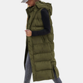 Pia | Long hooded puffer vest for women