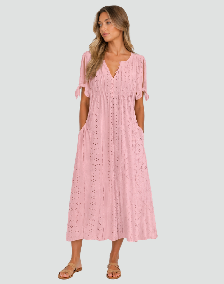 Emily | Eyelet Midi Summer Dress