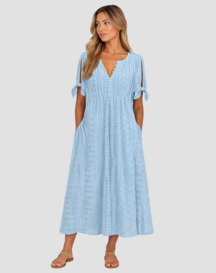 Emily | Eyelet Midi Summer Dress