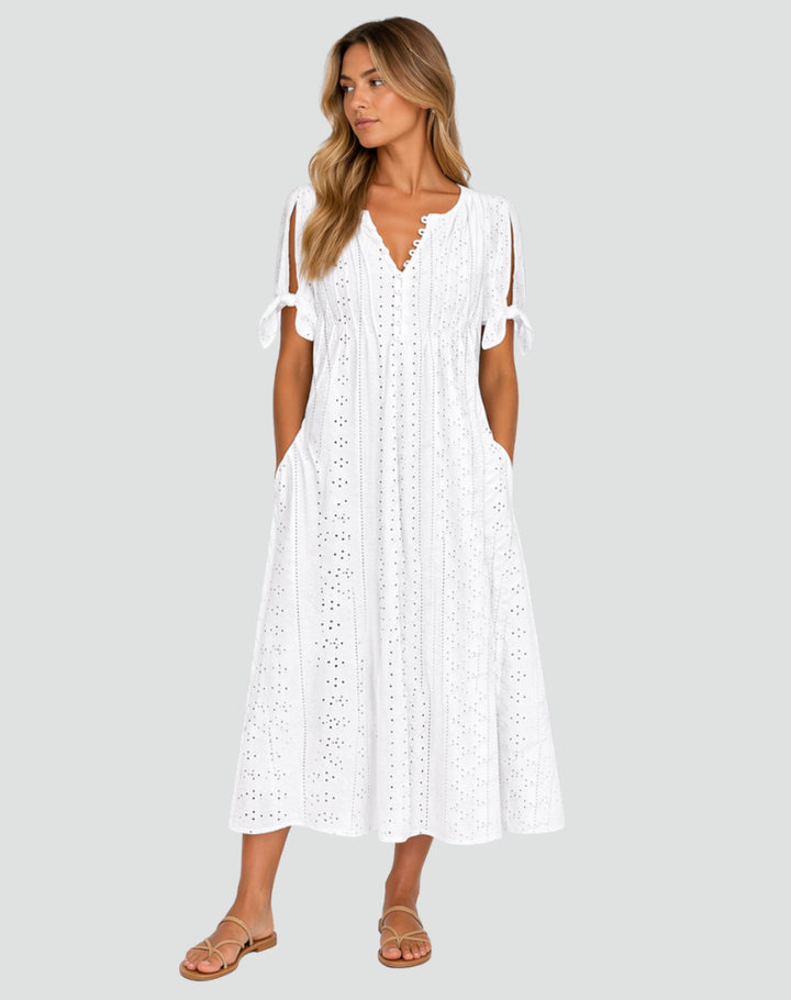 Emily | Eyelet Midi Summer Dress
