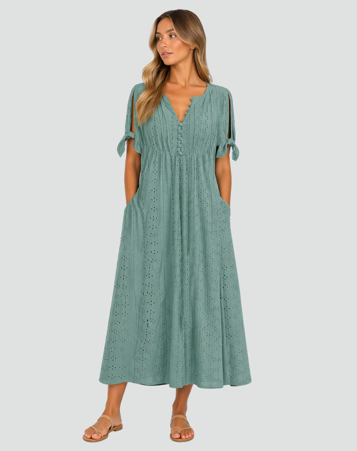 Emily | Eyelet Midi Summer Dress