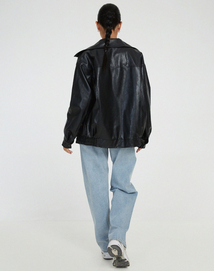 Isabeau | Oversized leather jacket