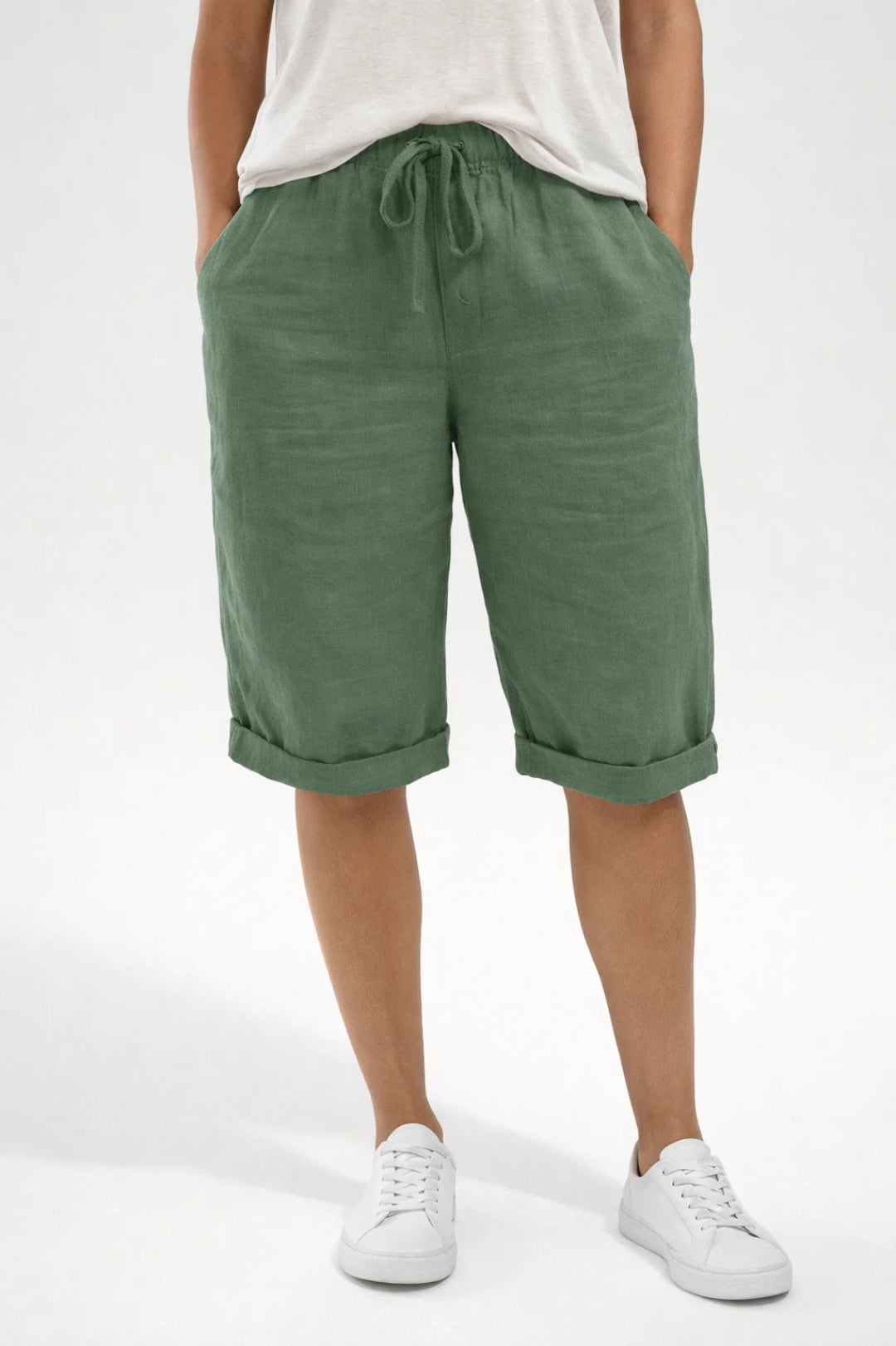 Olivia Drawstring Linen Look Shorts