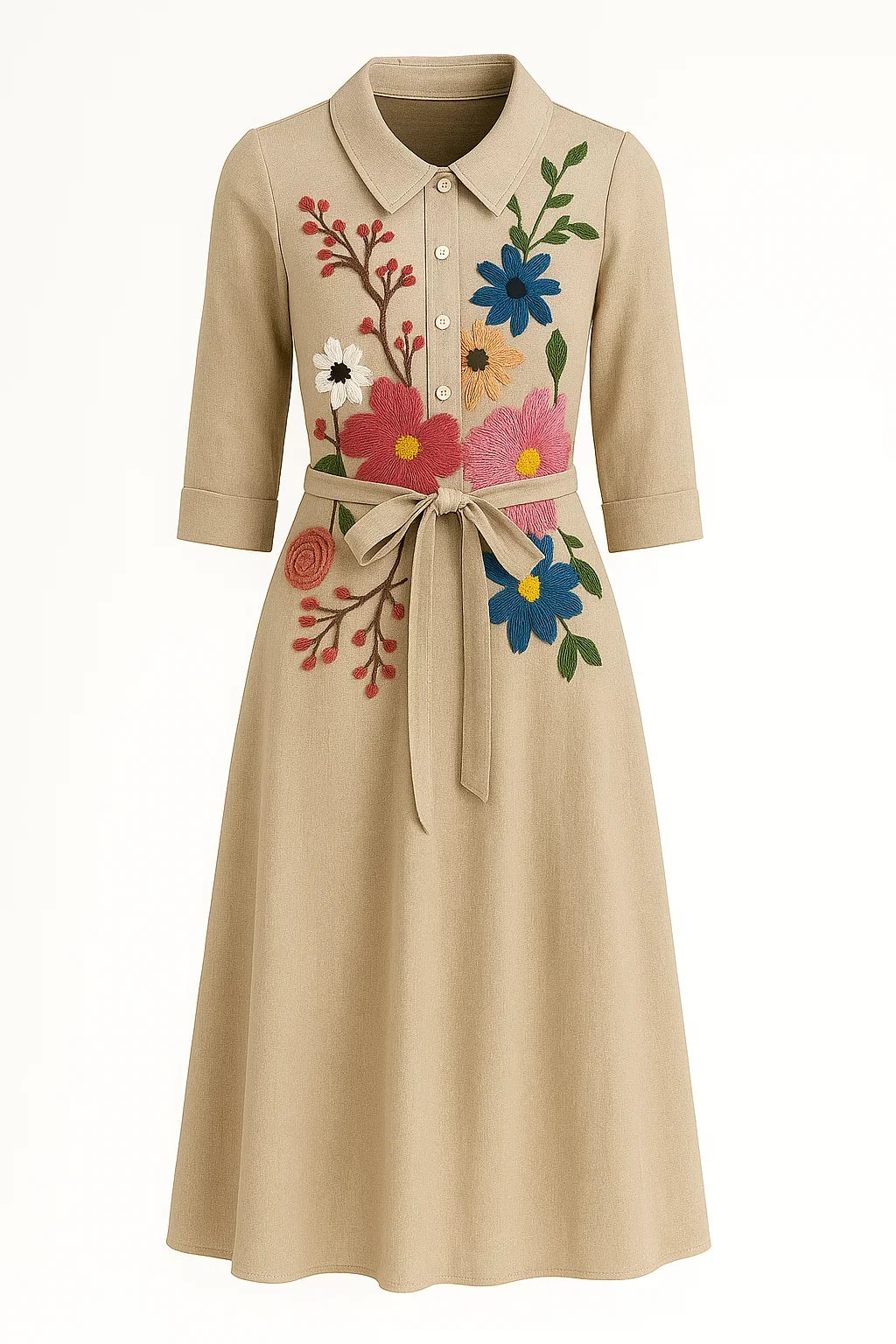 Maren | Botanical Bloom Midi Dress