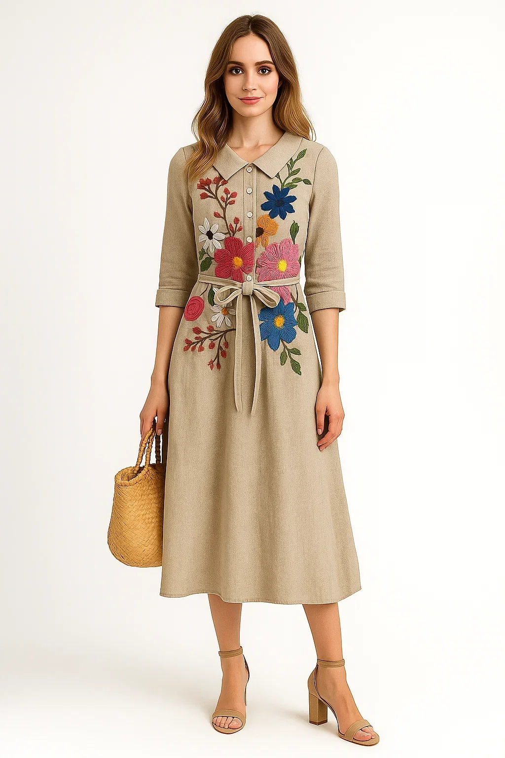 Maren | Botanical Bloom Midi Dress