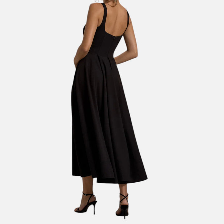Claire | Strappy Volume-Hem Midi Dress