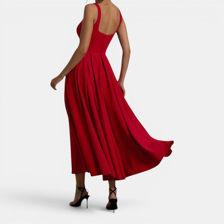 Claire | Strappy Volume-Hem Midi Dress