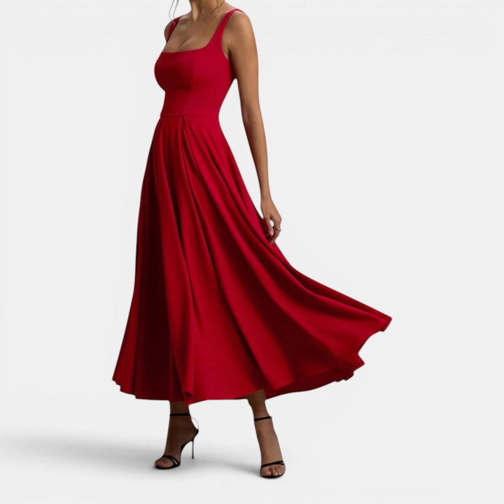 Claire | Strappy Volume-Hem Midi Dress