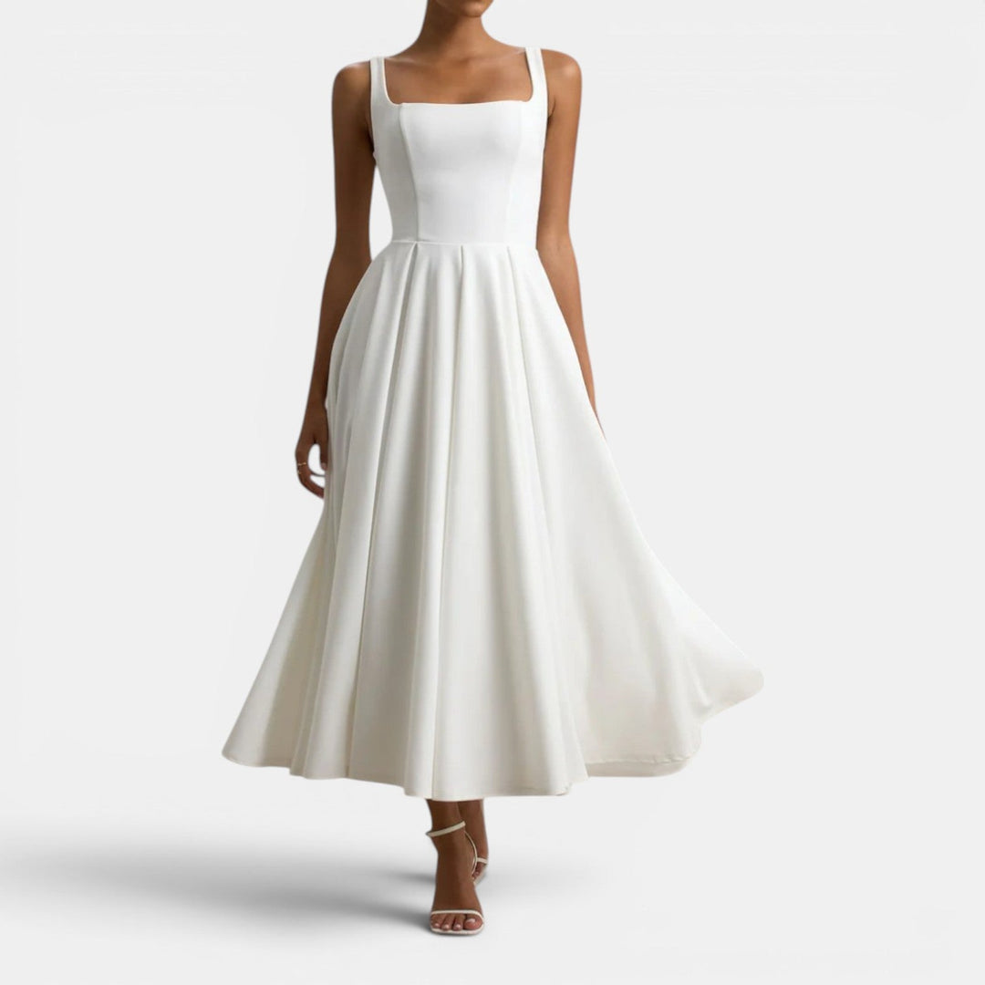 Claire | Strappy Volume-Hem Midi Dress
