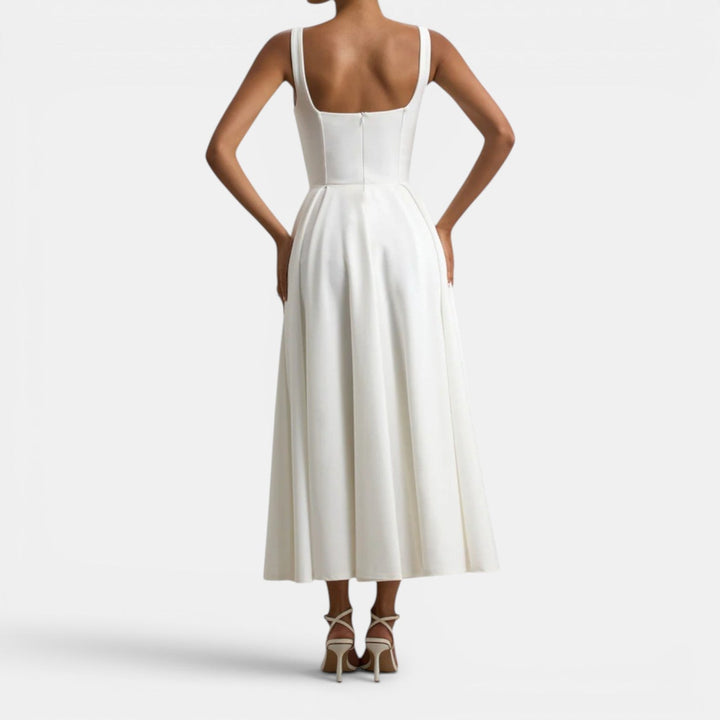 Claire | Strappy Volume-Hem Midi Dress